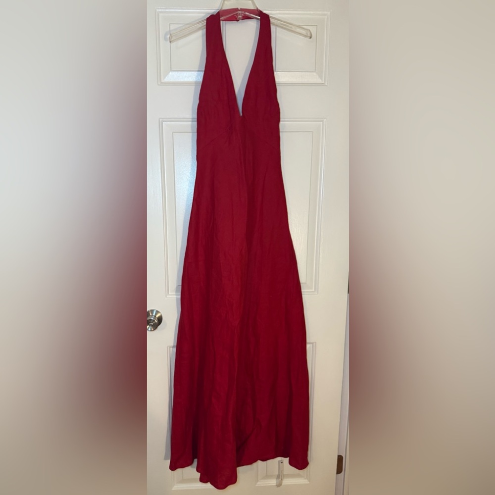 NWT Reformation Delilah linen halter maxi dress - Picture 5 of 11